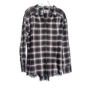 Rods Plaid Shirt Womens Medium Multicolor Studded Fringe Trim Cowgirl Western